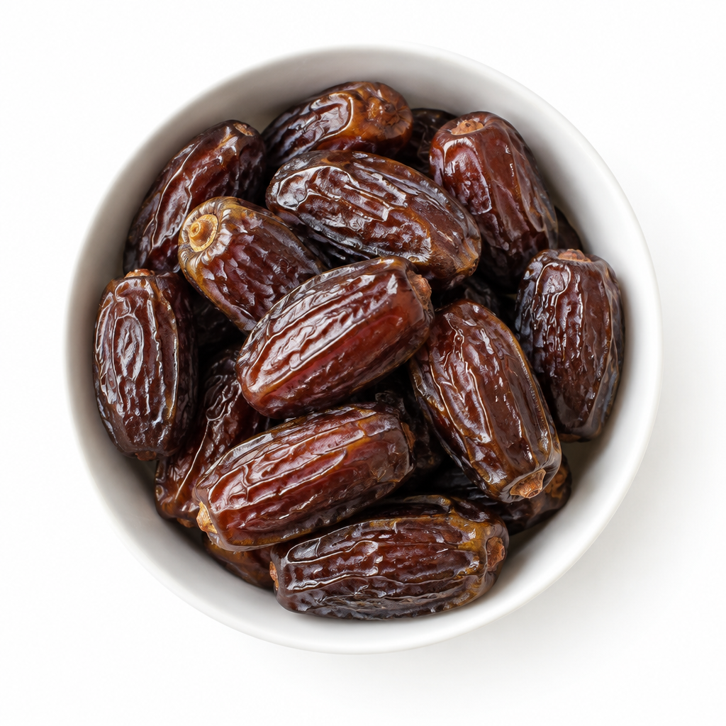 Medjool Dates in white bowl